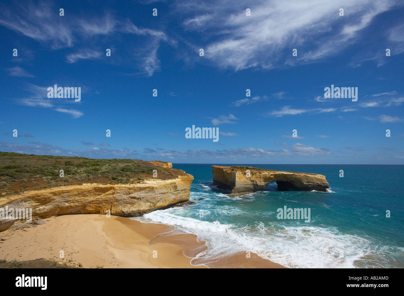 Littoral érodé London Bridge Port Campbell National Park Great Ocean Road Victoria Australie Banque D'Images