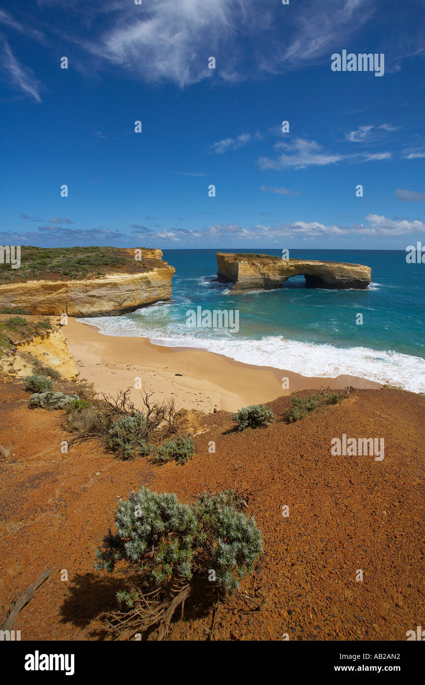 Littoral érodé London Bridge Port Campbell National Park Great Ocean Road Victoria Australie Banque D'Images