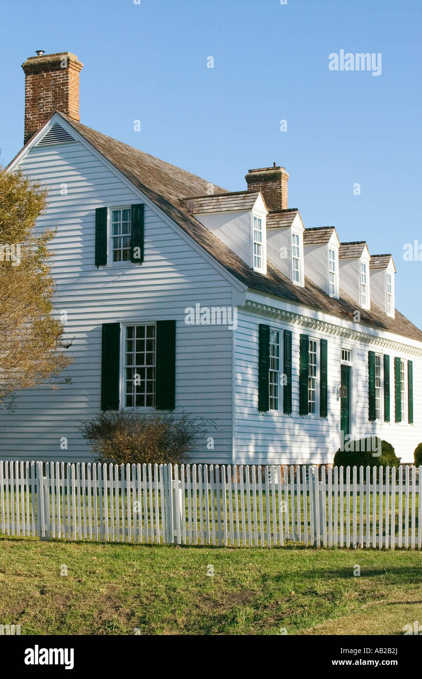 Maison construite en 1775 Digges à Yorktown en Virginie Premier propriétaire Dudley house Digges réside maintenant dans l'époque coloniale historique national Banque D'Images