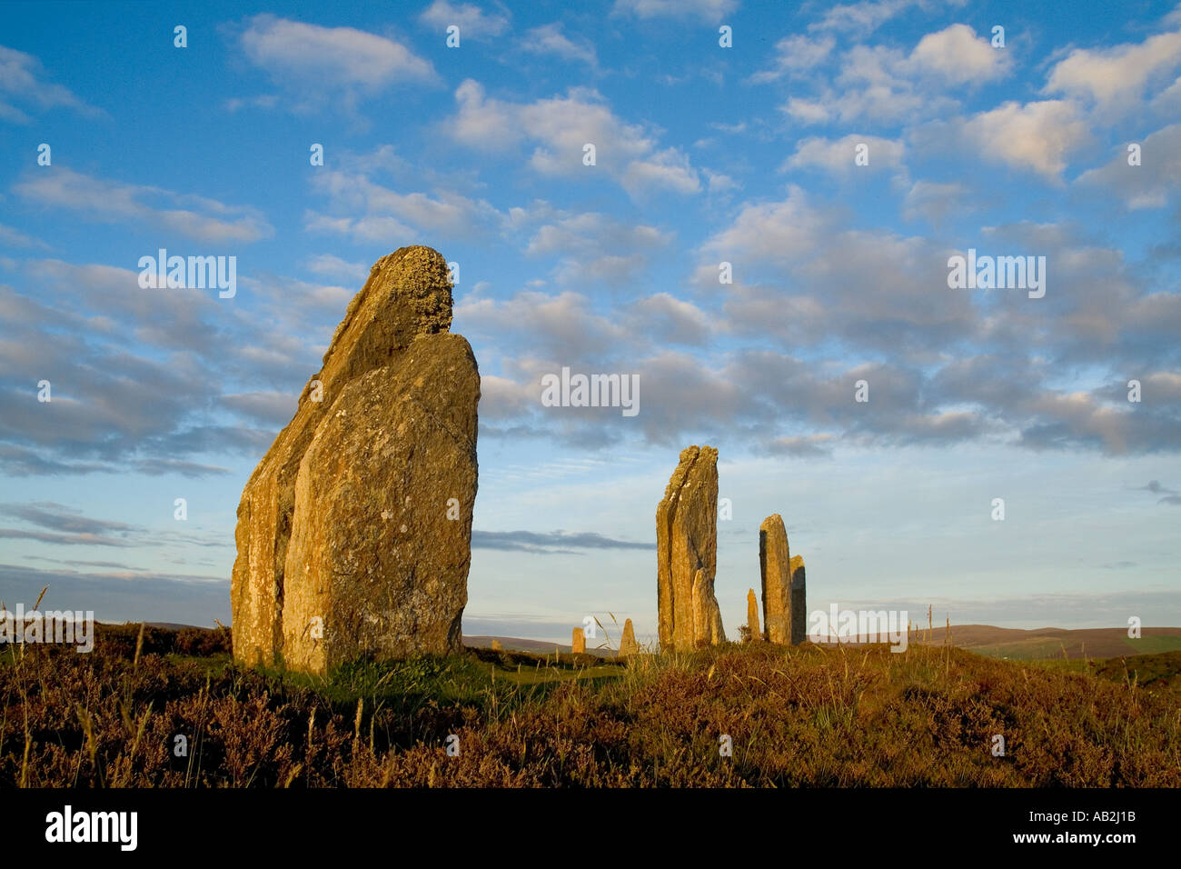 Anneau de dh néolithique des Orcades SHETLANDS pierres cercle henge Grande-Bretagne Banque D'Images