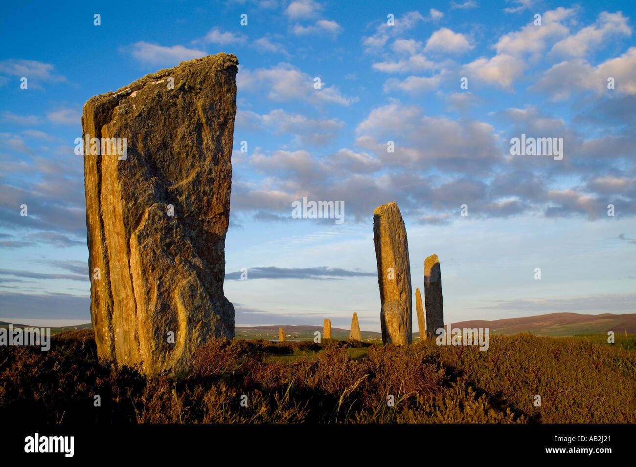 Anneau de dh néolithique des Orcades SHETLANDS pierres cercle henge Banque D'Images