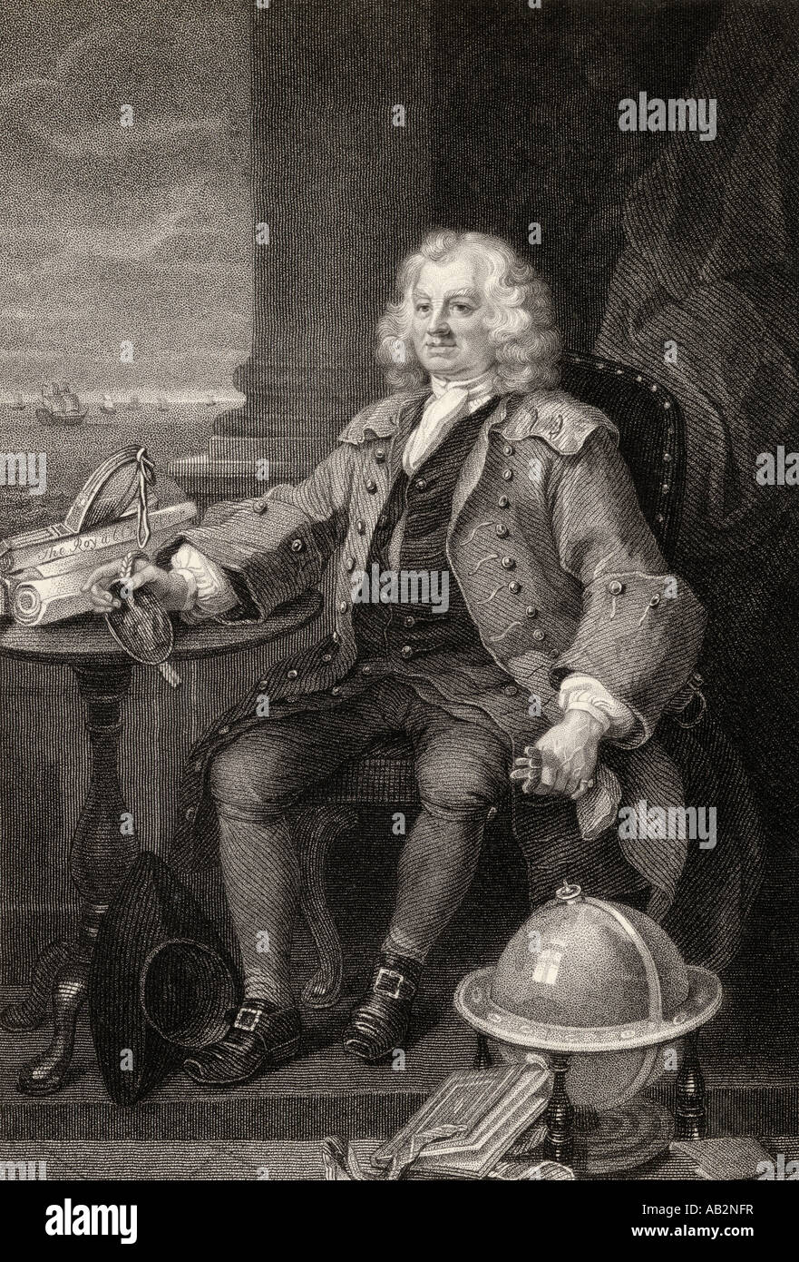 Capitaine Thomas Coram, 1668 - 1751. Philanthrope anglais et fondateur de l'hôpital Foundling. Banque D'Images