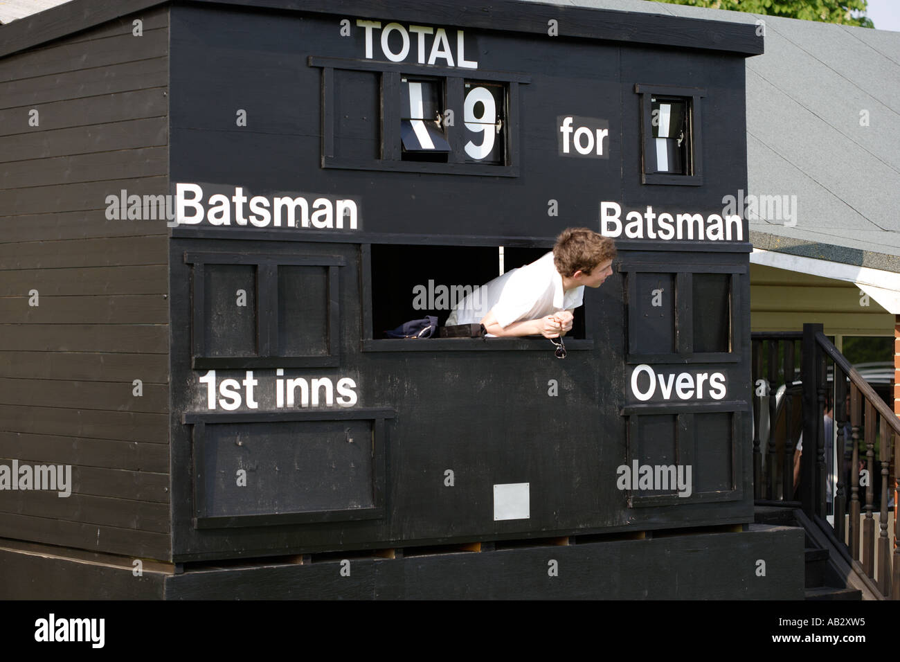 Score Cricket board hut Banque D'Images