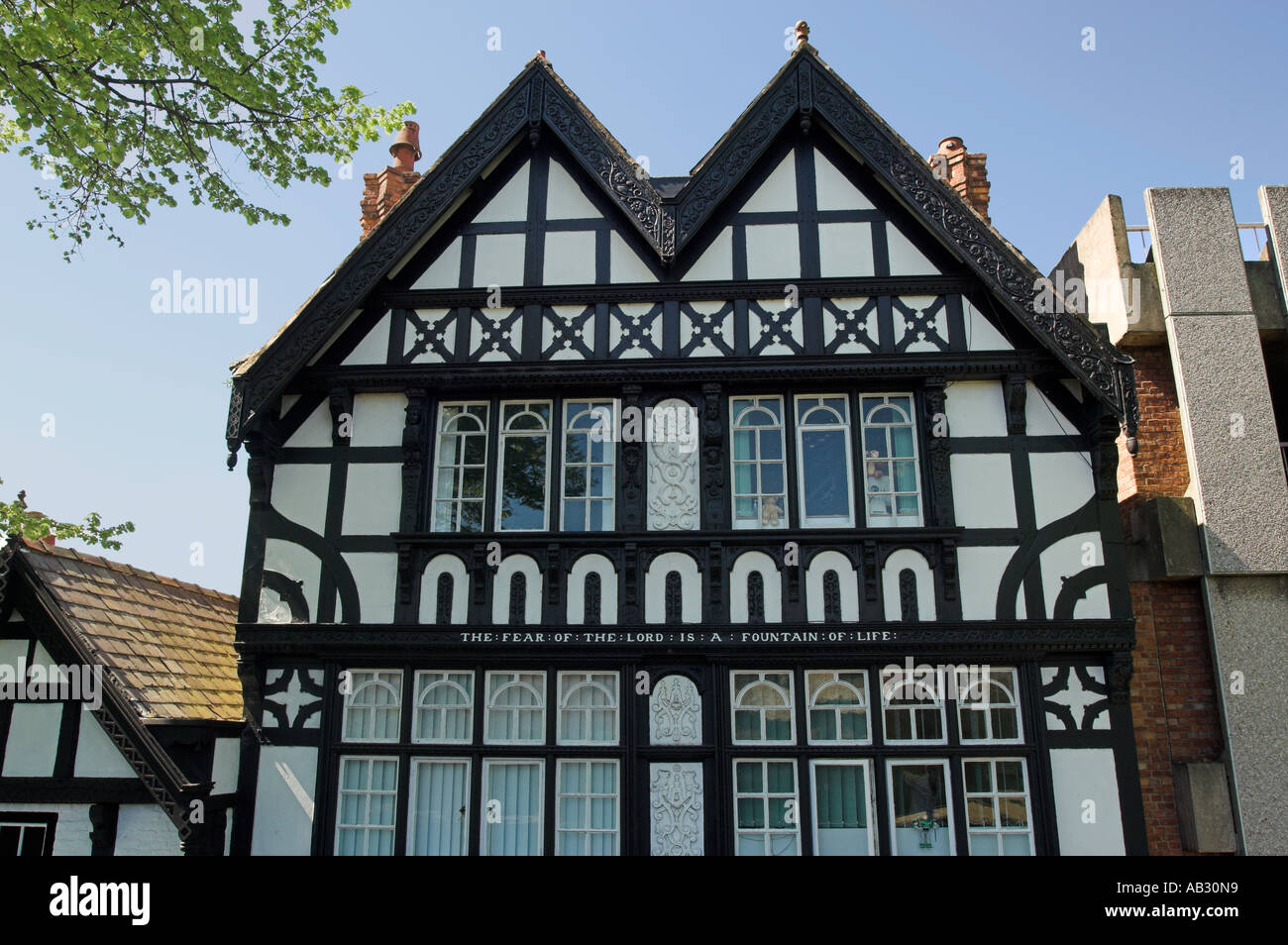 Habitation de style médiévale-, vu de fortifications de Chester. Banque D'Images
