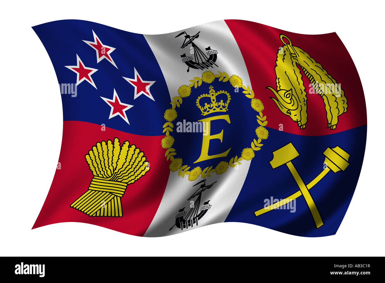 Royal Standard de brandir le drapeau de la Nouvelle-Zélande dans le vent Banque D'Images