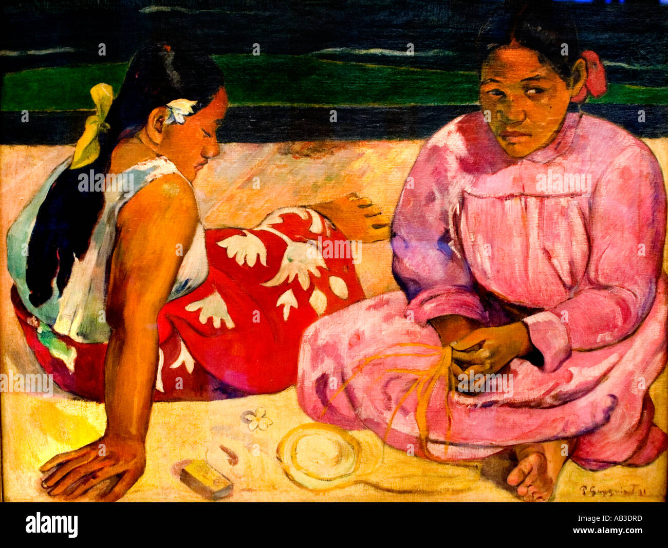 Paul Gauguin 1848-1903 femmes tahitiennes sur la plage 1891 Paul Gauguin 1848-1903 Banque D'Images