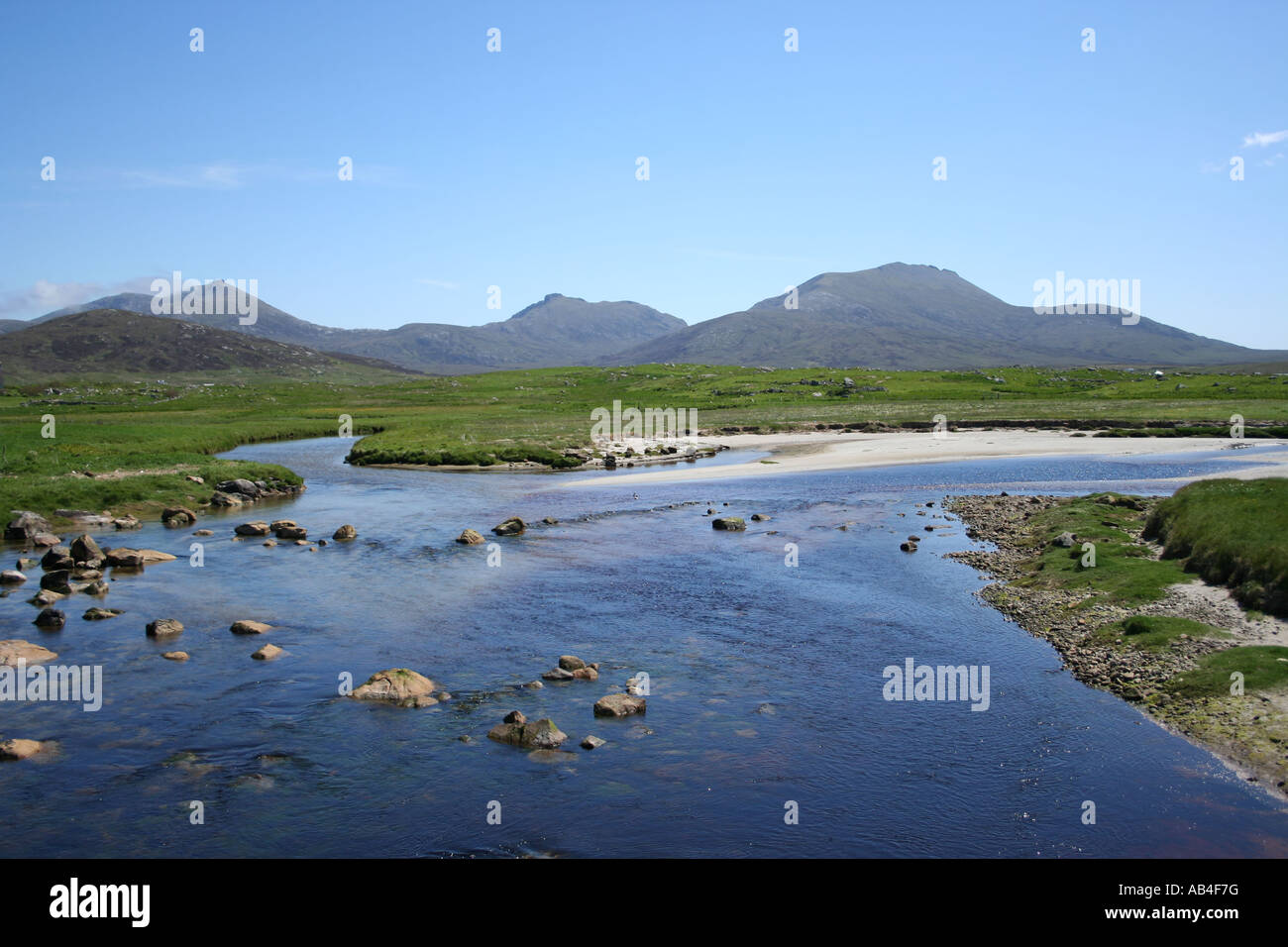 Thacla et Beinn Mhor South Uist Hébrides extérieures en Écosse Juin 2007 Banque D'Images