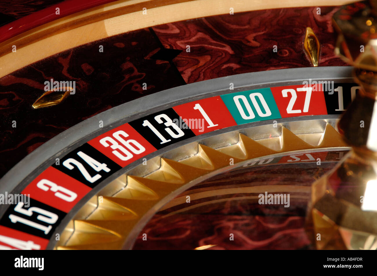 Gros plan d'une roue de roulette Banque D'Images