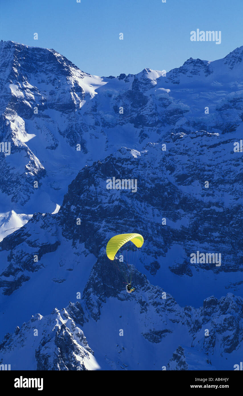 Mürren suisse, Oberland Bernois, région de Jungfrau, parachutisme Parapente Banque D'Images