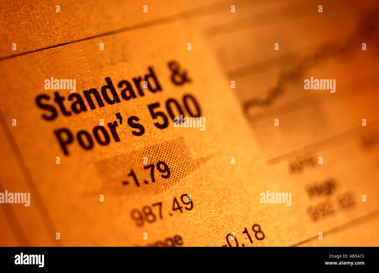 Couleur de l'image horizontale Standard and Poor S P s l'inscription dans le journal Banque D'Images