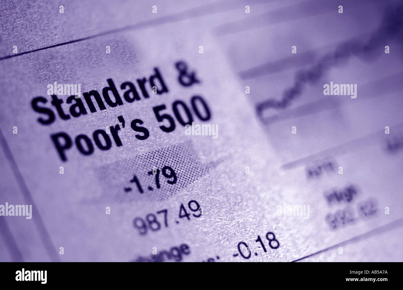Couleur de l'image horizontale Standard and Poor S P s l'inscription dans le journal Banque D'Images