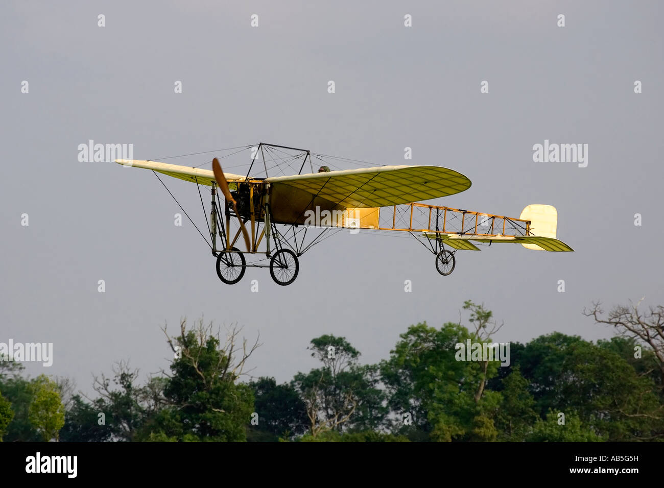 Une vieille machine volante edwardian l 1909 Blériot monoplan Type X1 Banque D'Images