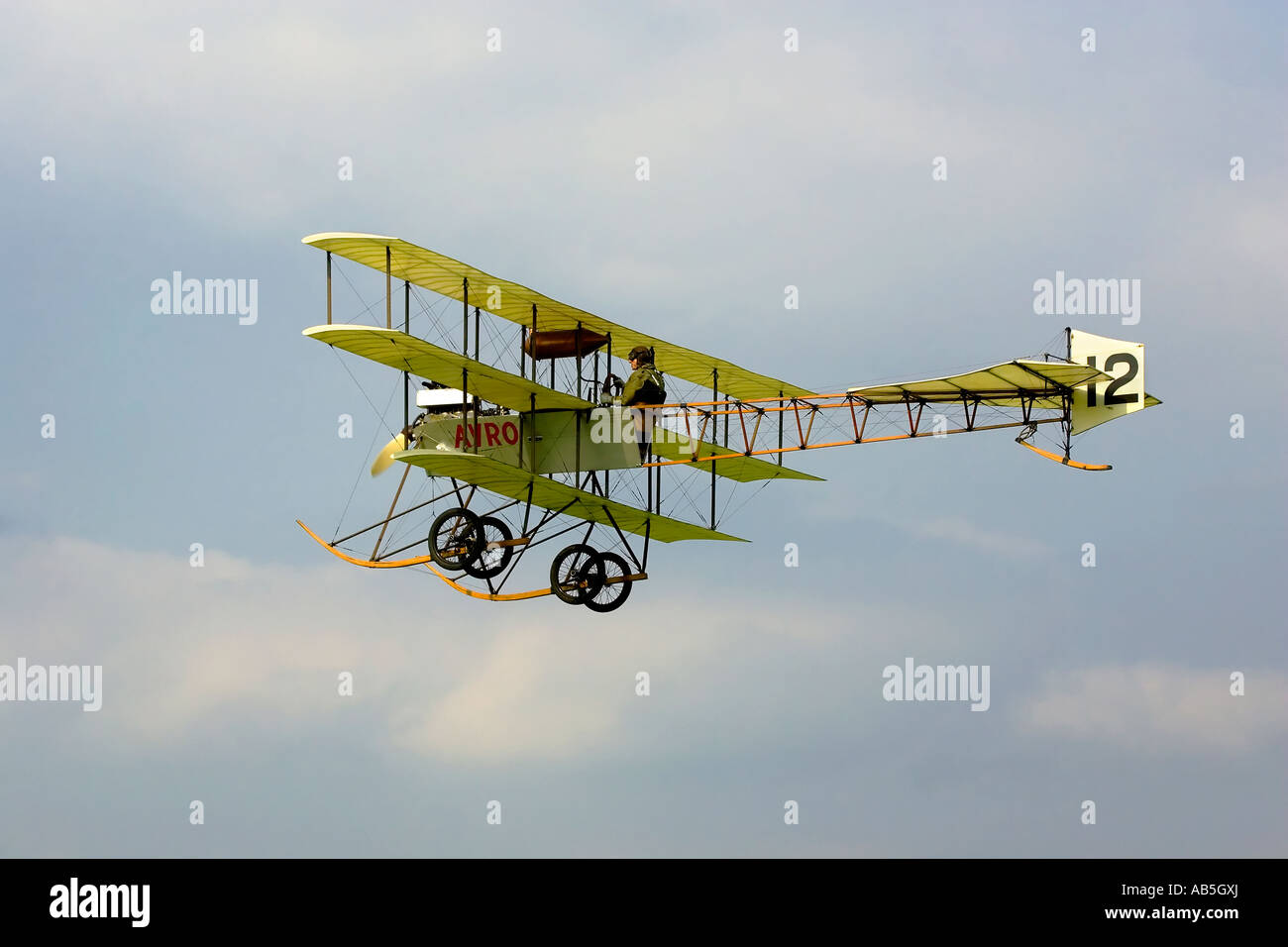 Une vieille machine volante edwardian l'Avro Triplane Banque D'Images