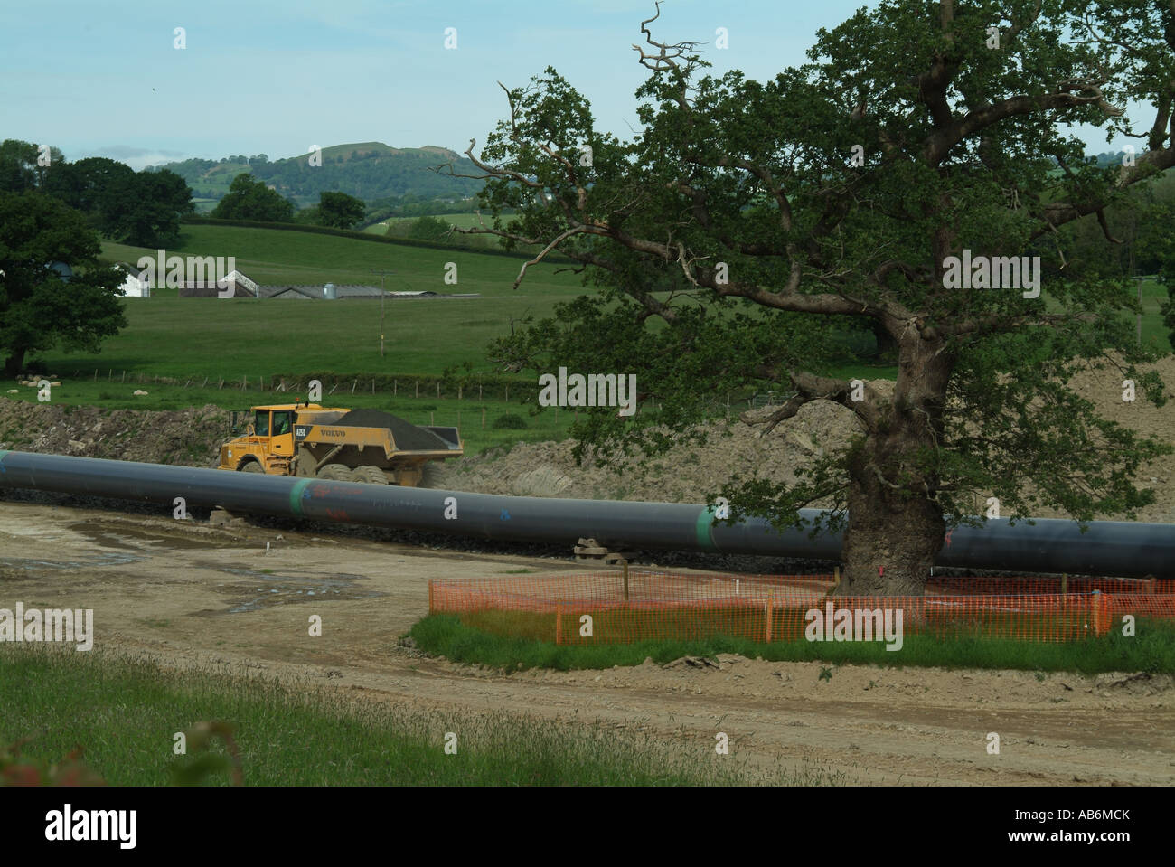 L'installation du pipeline de gaz naturel Tywi Valley Banque D'Images