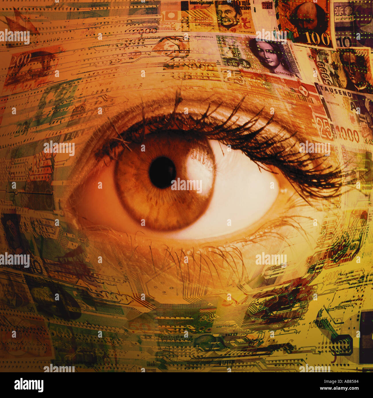 En billets de l'oeil Banque D'Images