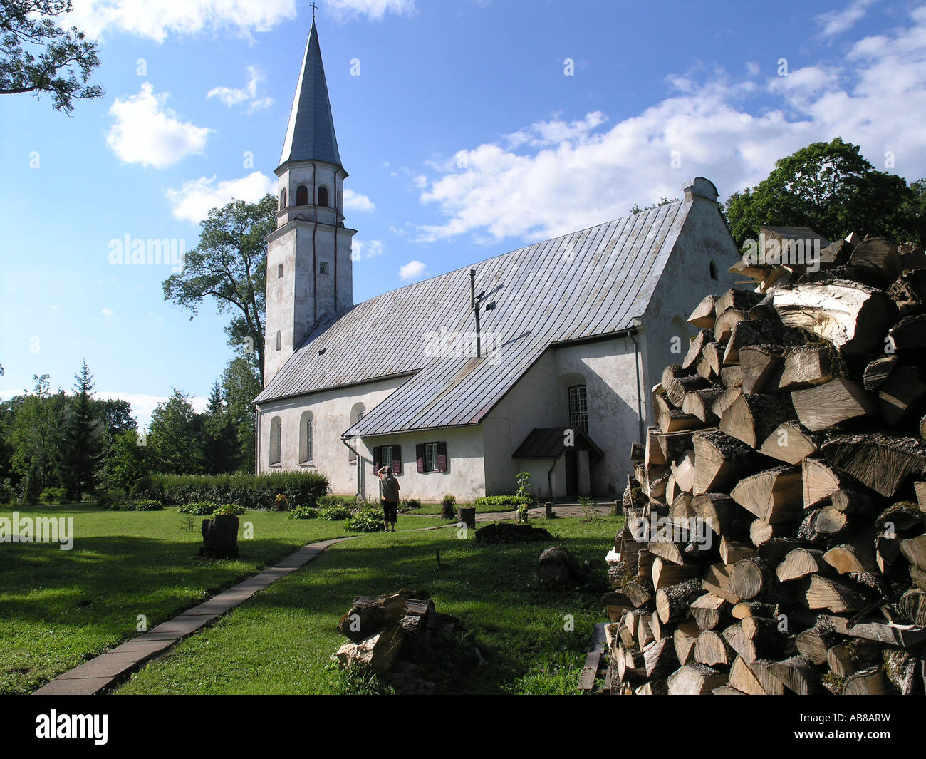 L'église du village de Sigulda Lettonie Banque D'Images