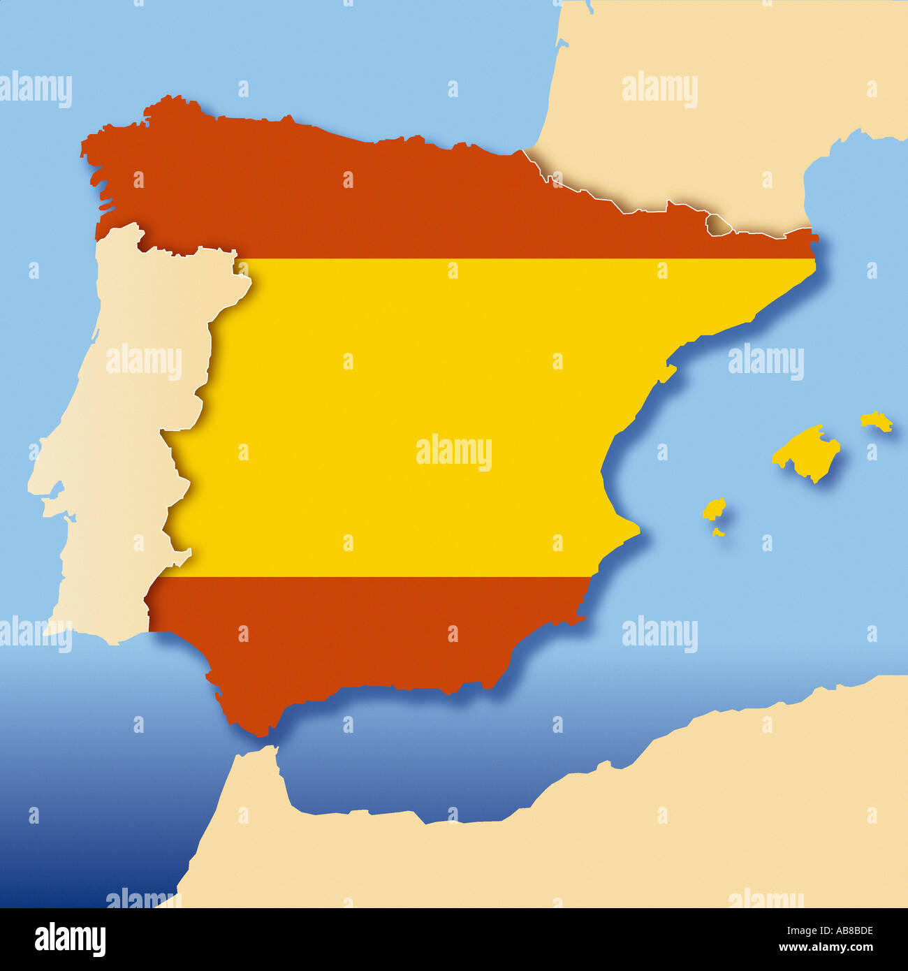 Carte de l’Espagne Banque D'Images