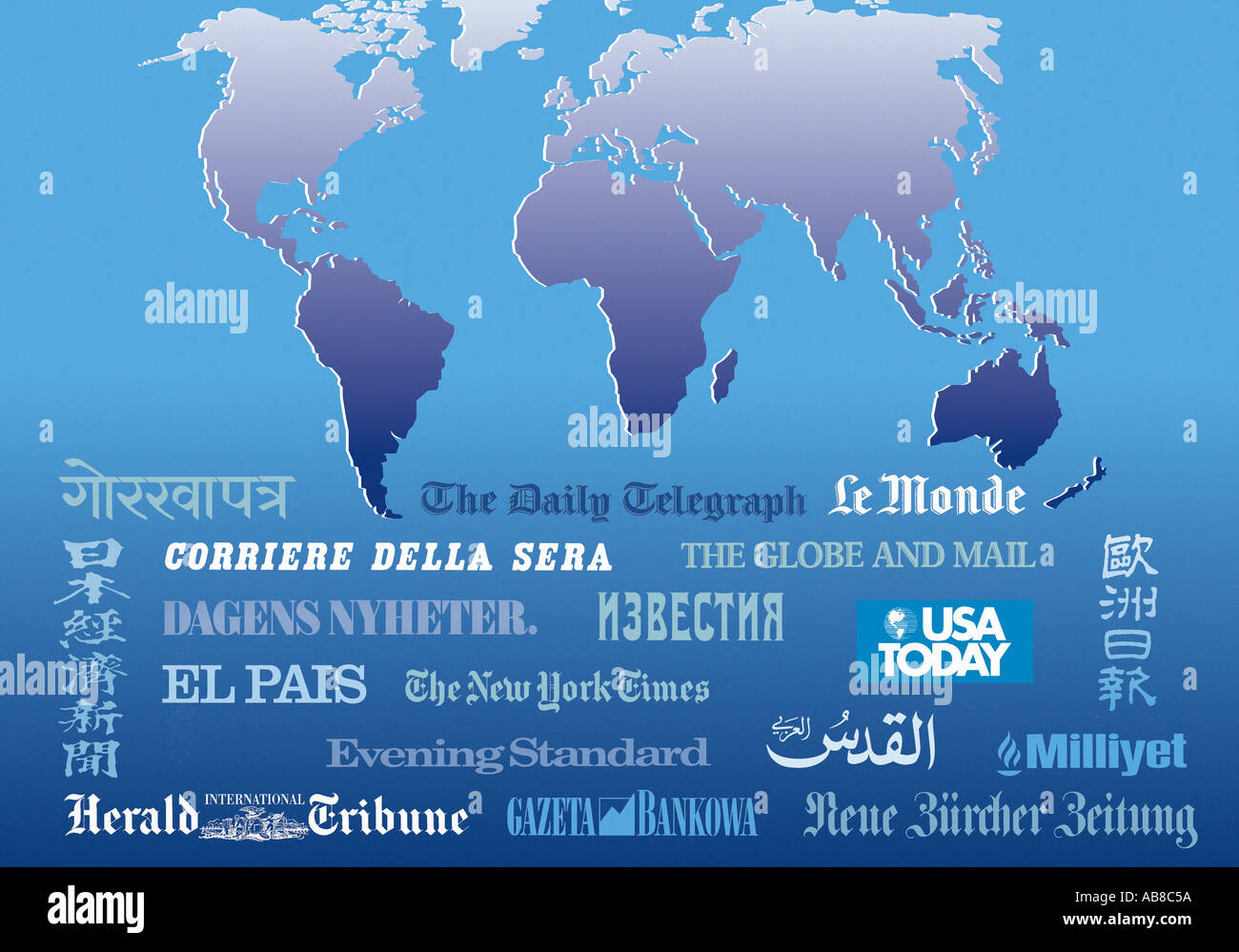 Presse mondiale Banque D'Images