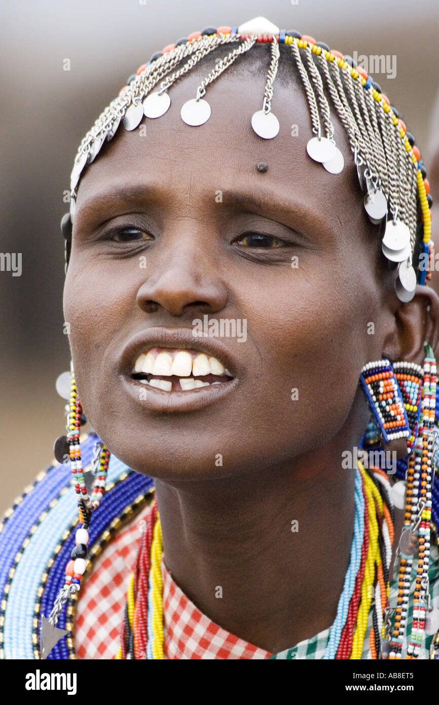 Membre de la tribu Masai, Kenya, Masai Mara Banque D'Images