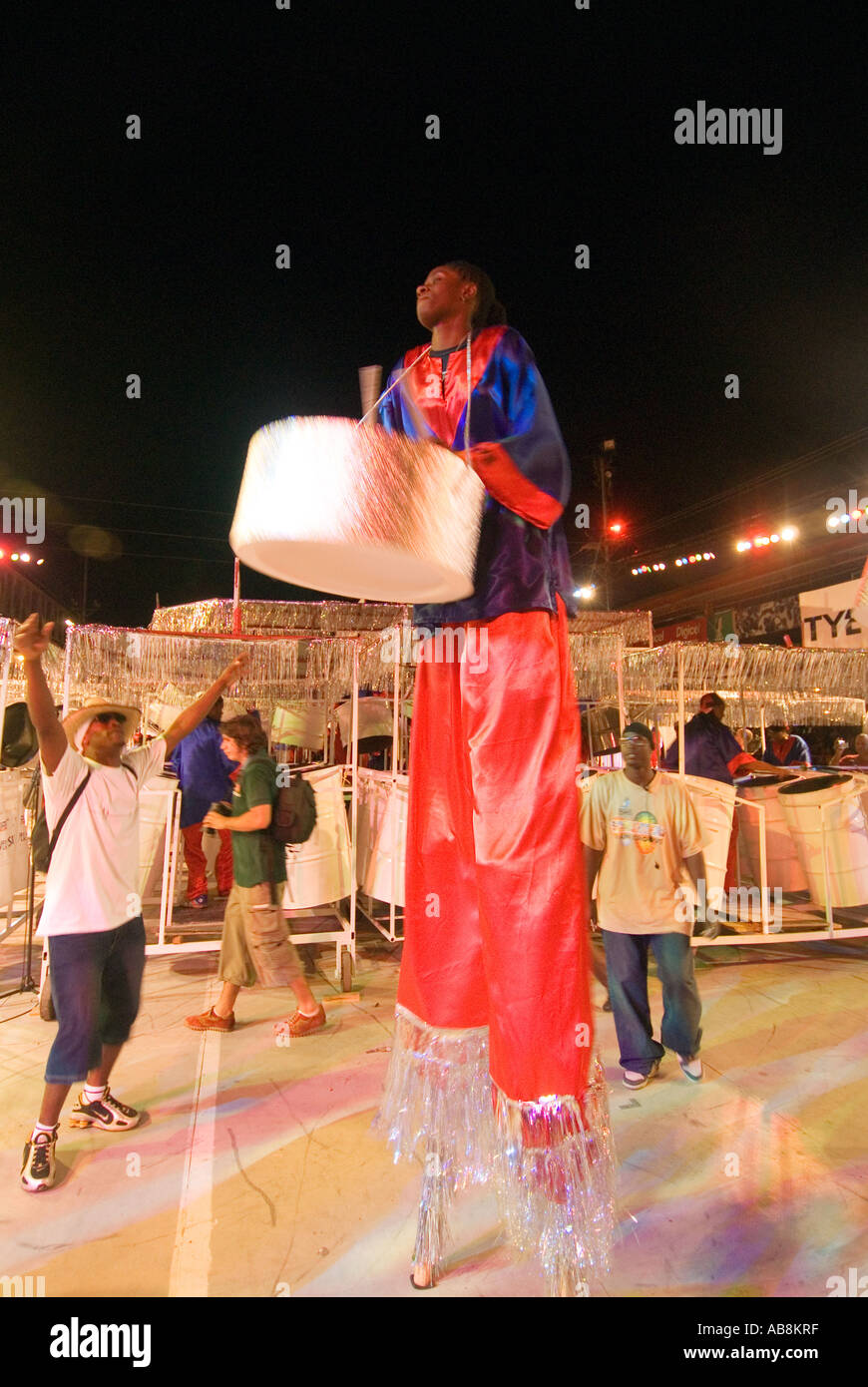 Antilles Carnaval Trinidad Port of Spain Mardi Gras Band Steel Pan competion main stage Queen's Park Savannah Banque D'Images