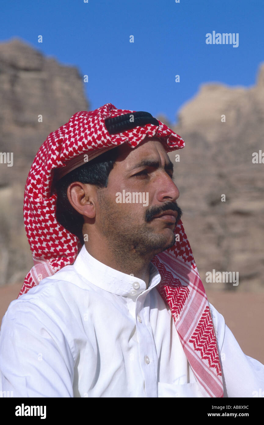 Bédouin, portrait, Jordanie, Wadi Rum, Rum. Banque D'Images