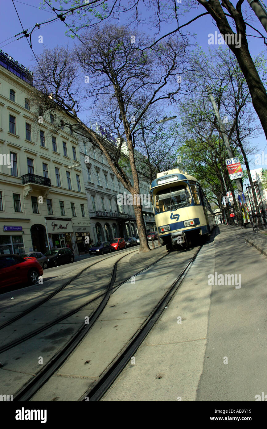En tram Vienne Autriche Banque D'Images
