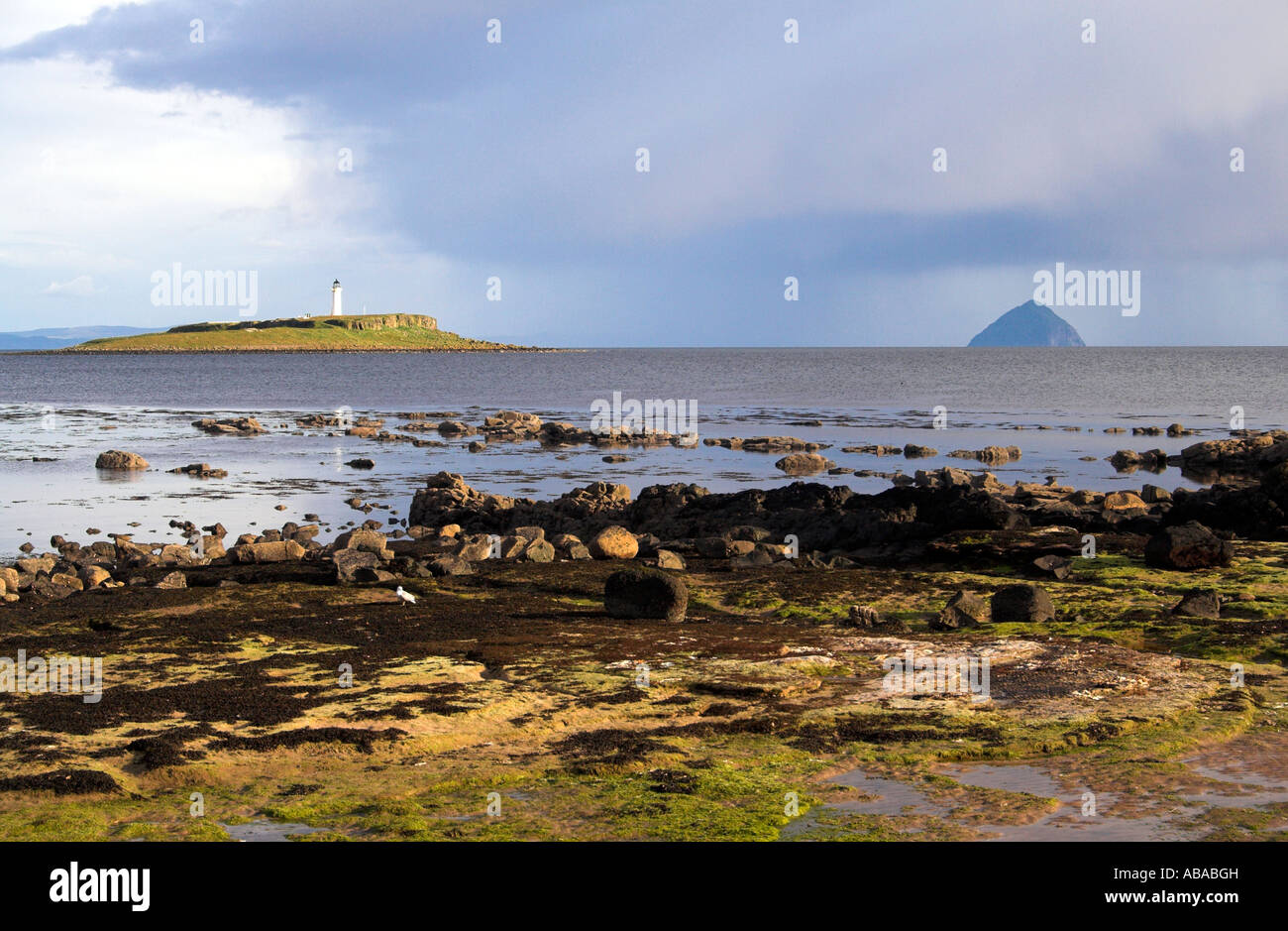 Pladda phare, près de Kildonan, Arran, côte ouest de l'Ecosse, Royaume-Uni Banque D'Images