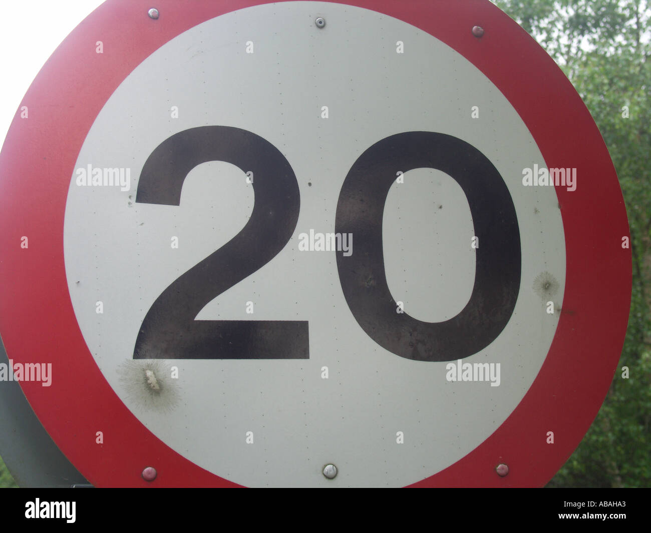 20 miles par heure road sign Banque D'Images