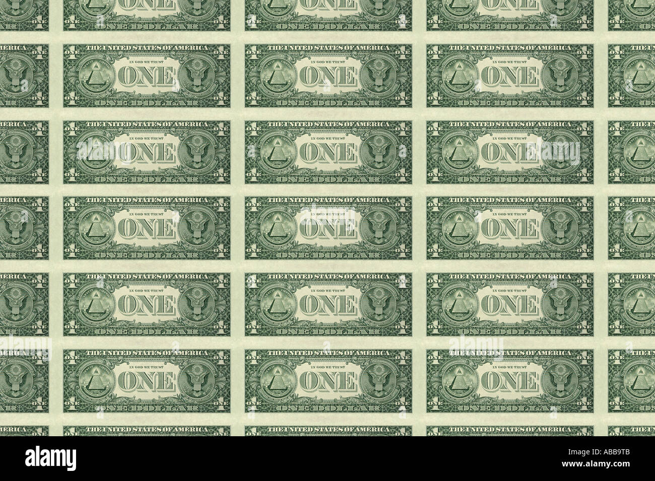United States One Dollar Bill dos vert Banque D'Images