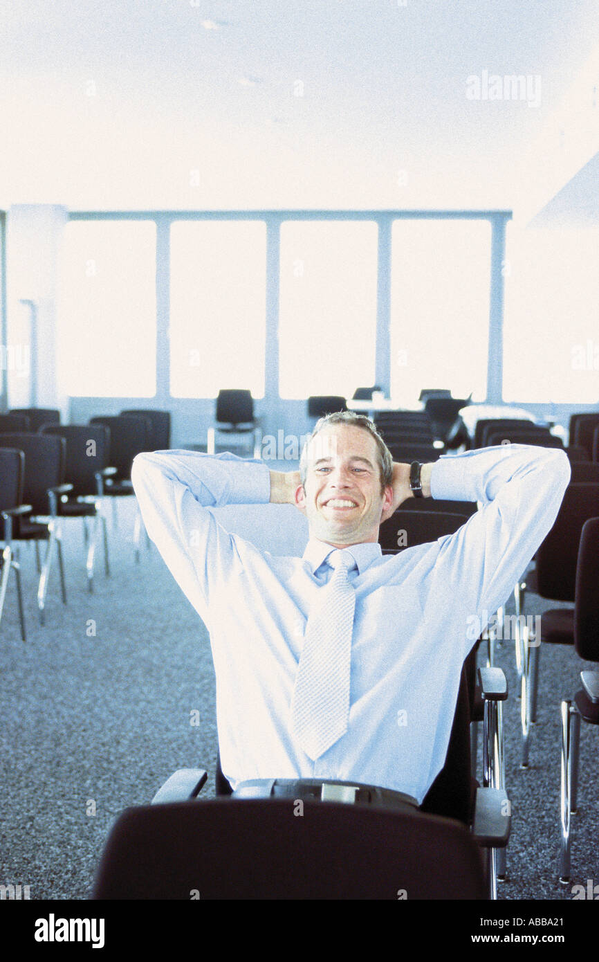 Businessman in conference hall Banque D'Images