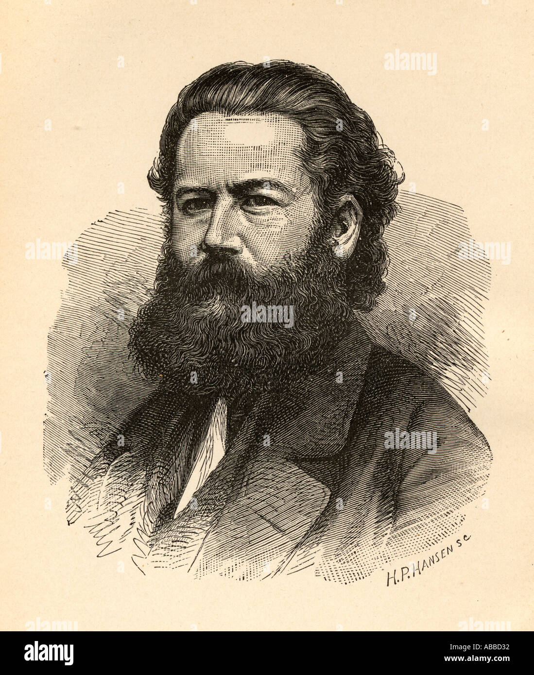 Henrik Johan Ibsen, 1828 -1906. Dramaturge norvégien, directeur de théâtre et poète. À partir d'un portrait pris à propos de 1858 par H P Hansen Banque D'Images