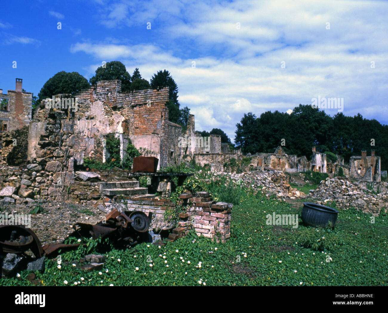 Des bâtiments, Oradour-sur-Glane, Haute-Vienne, France. Banque D'Images