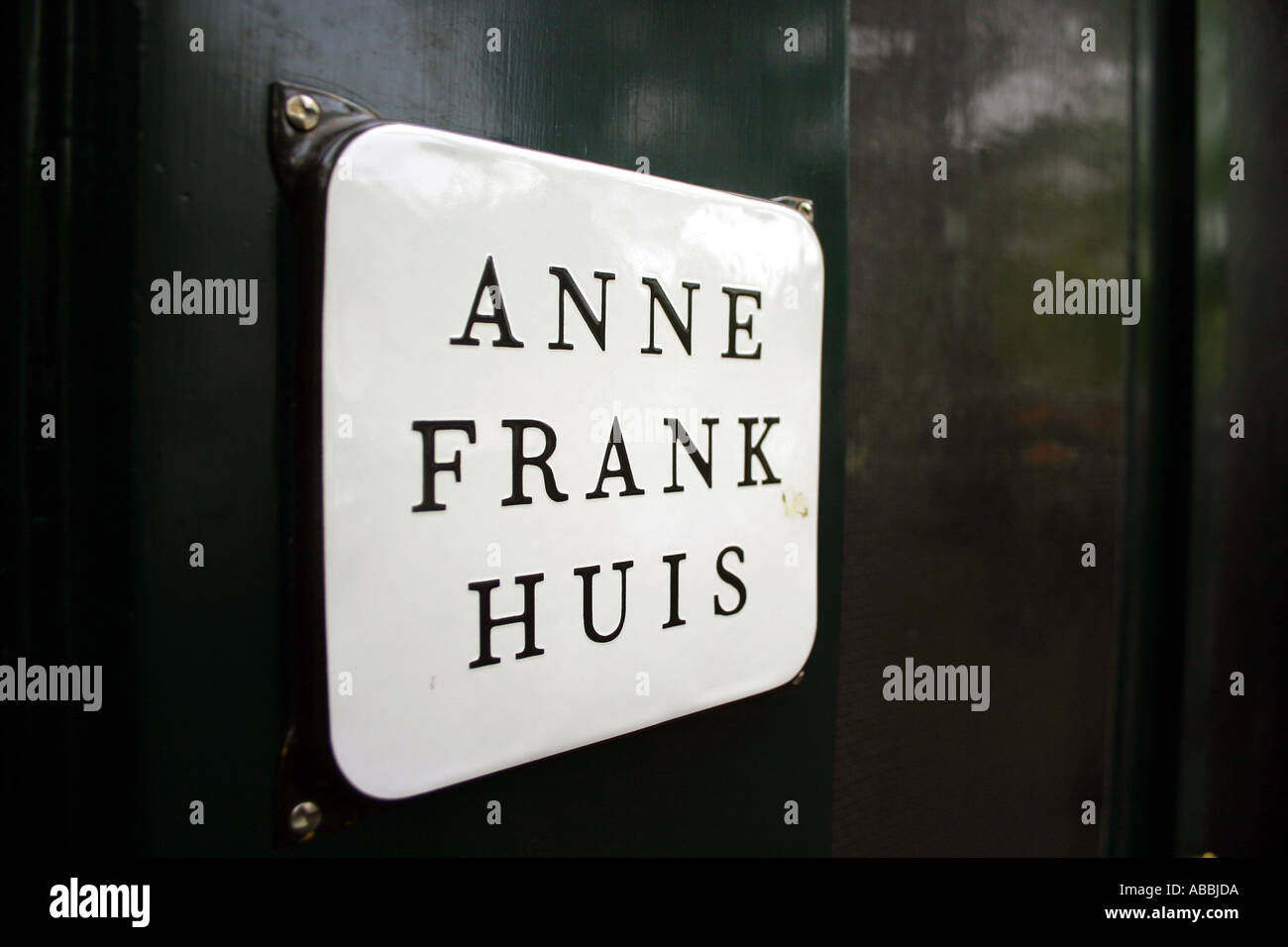 Signe de Anne Frank House Amsterdam Pays-Bas Banque D'Images