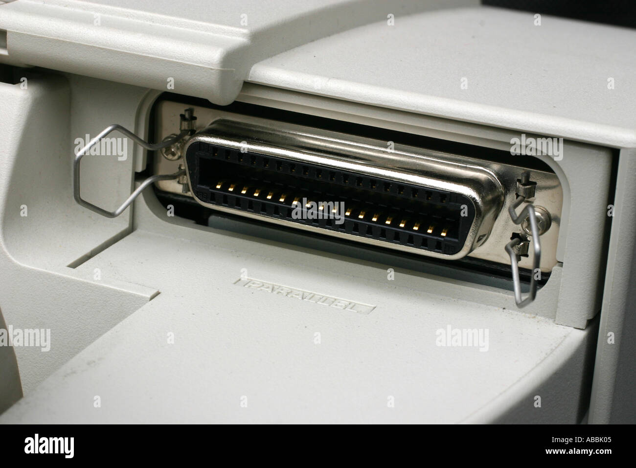 Port d'imprimante parallèle sur une imprimante à jet d'encre Banque D'Images