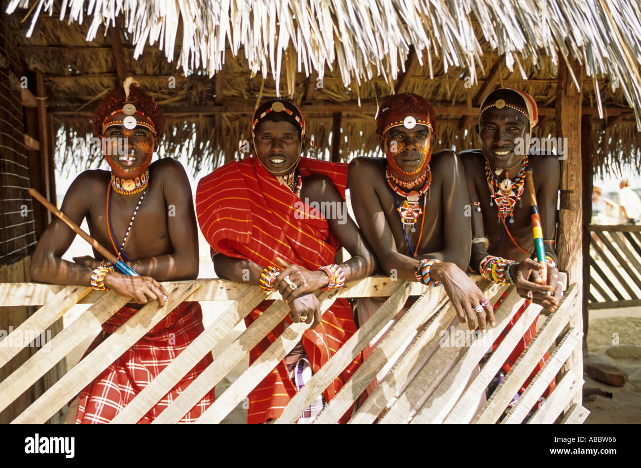 Samburu Moran, près de l'Archers Post, Kenya Banque D'Images