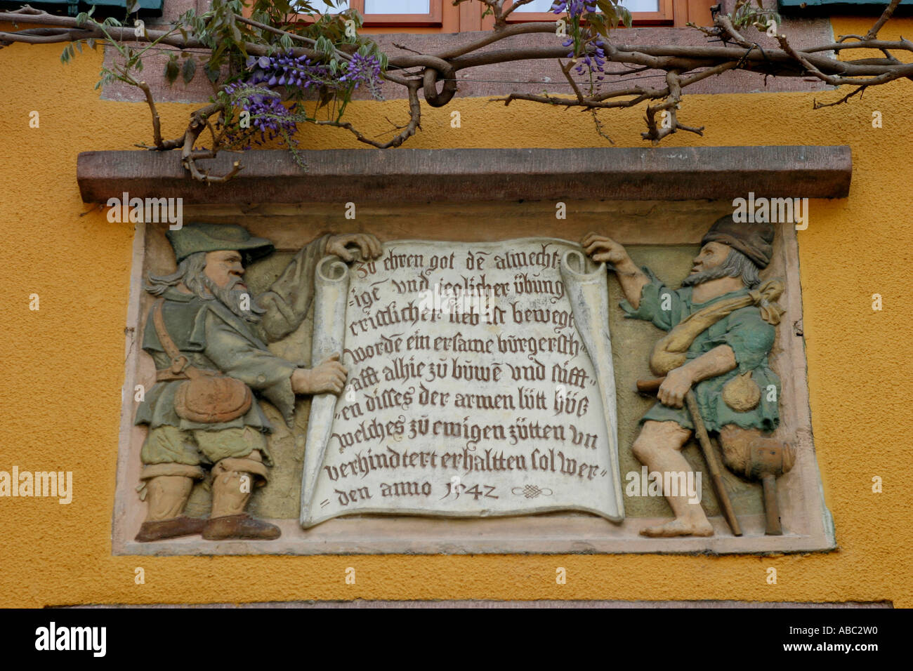 L'allégement de la paroi à Riquewihr Alsace France Banque D'Images