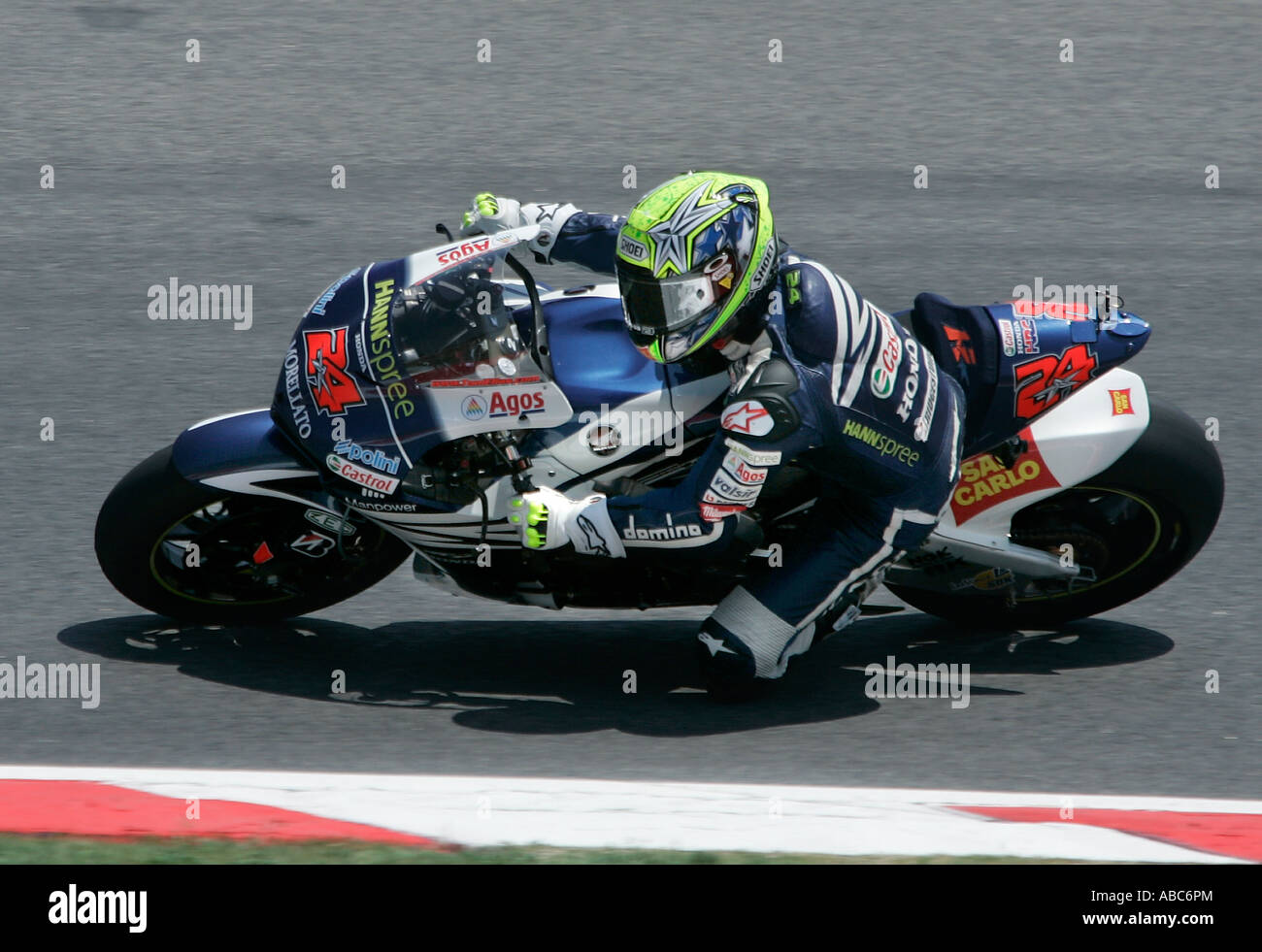 Toni Elias circonscription pour le Gresni dans l'équipe Honda 2007 Moto GP Montmelo, Catalogne, Barcelone, Espagne Banque D'Images