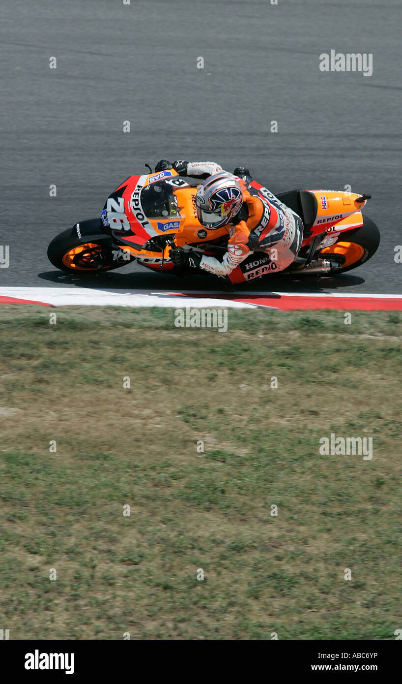 Dani Pedrosa pour l'équitation de l'équipe Repsol Honda 2007 Moto GP Montmelo, catalane, Barcelone, Espagne Banque D'Images