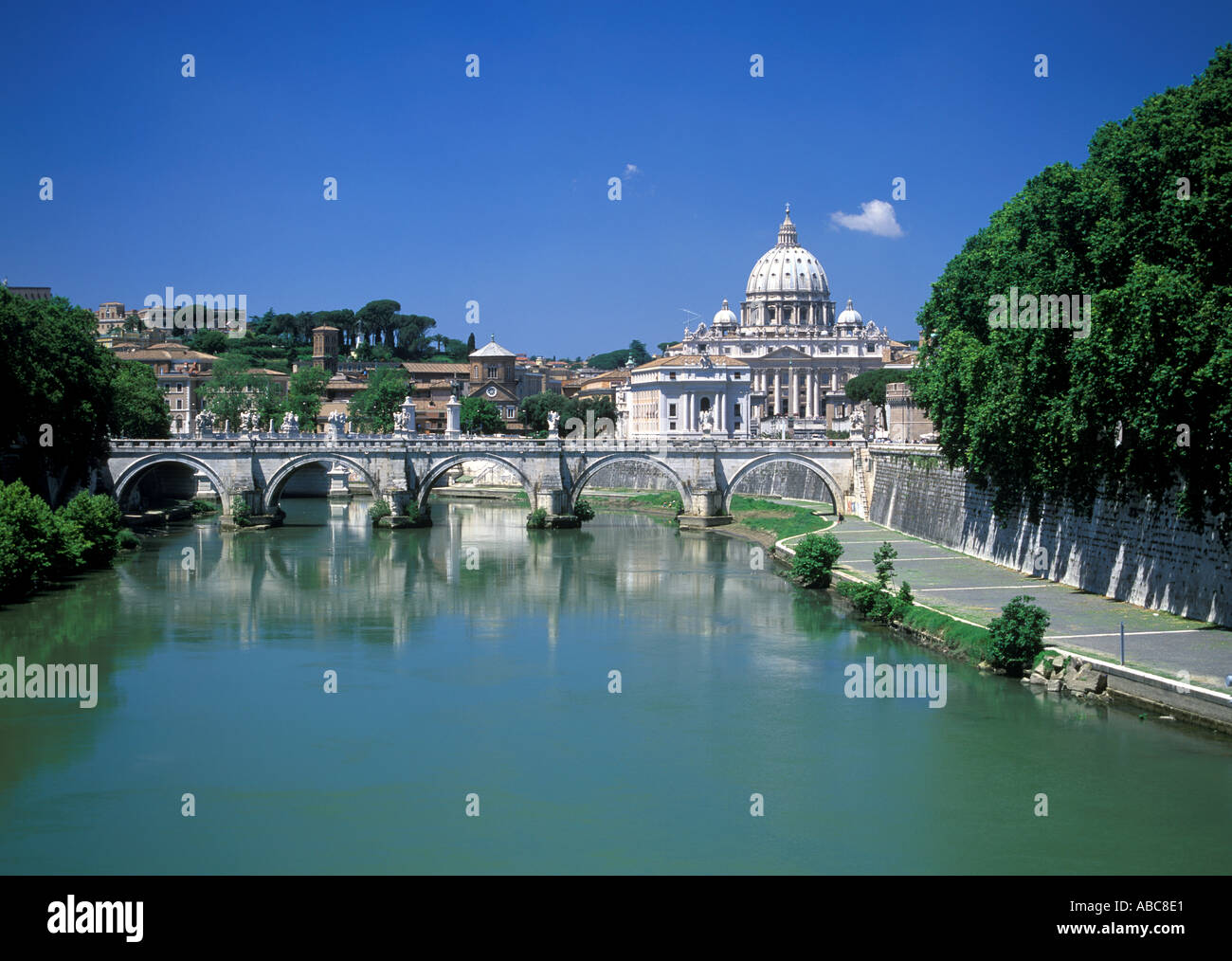 Italie Latium Rome Basilique de St Peter Ponte Sant'Angelo Banque D'Images