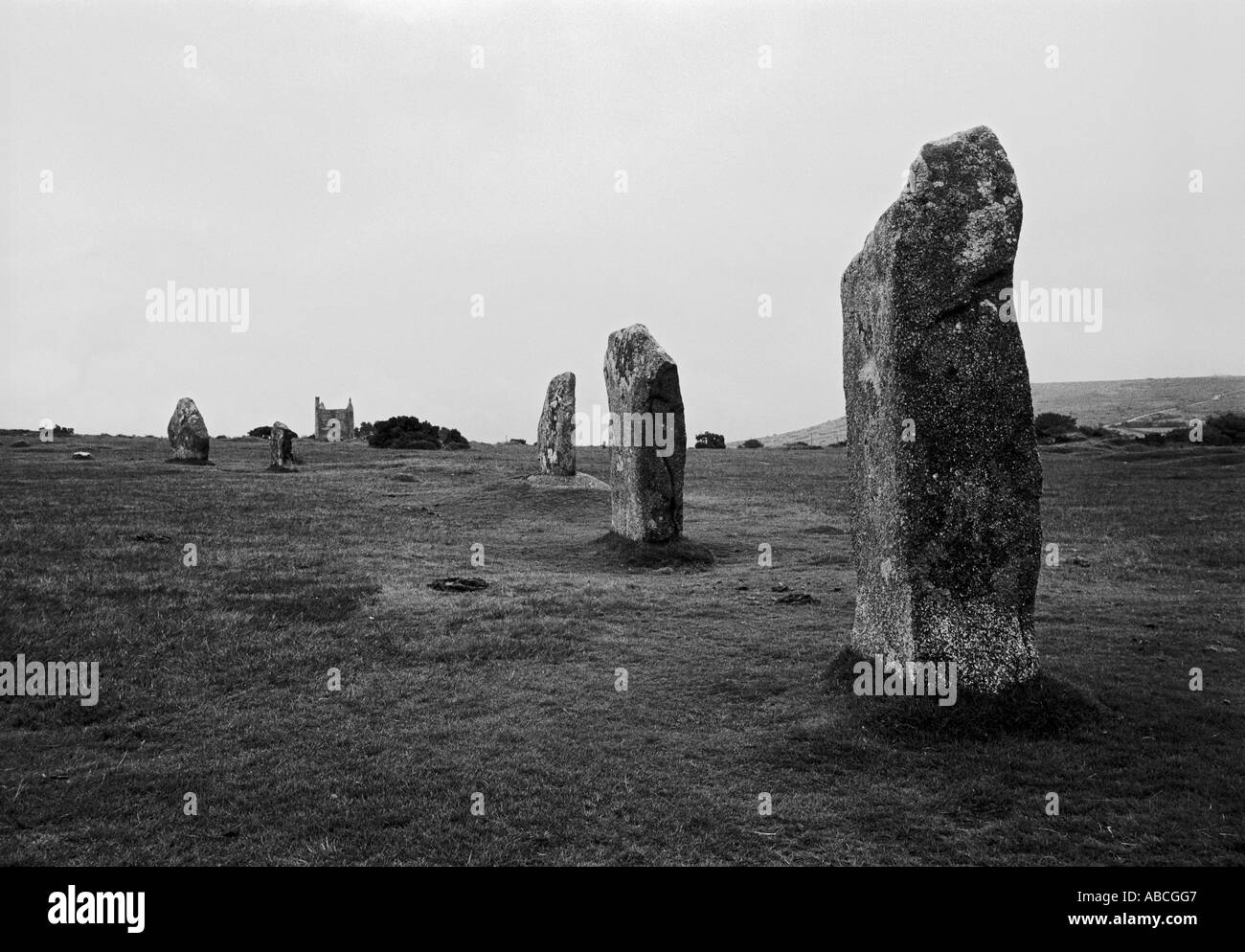 Hurler s Stone Circle sur la lande de Bodmin Cornwall UK Banque D'Images