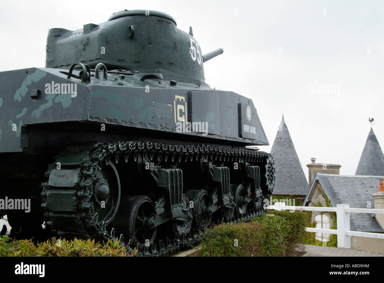 Arromanches Normany France T55 tank de guerre Banque D'Images
