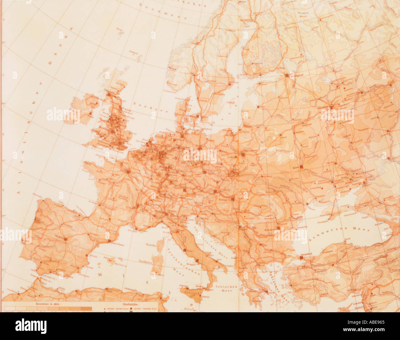Carte de l’Europe Banque D'Images
