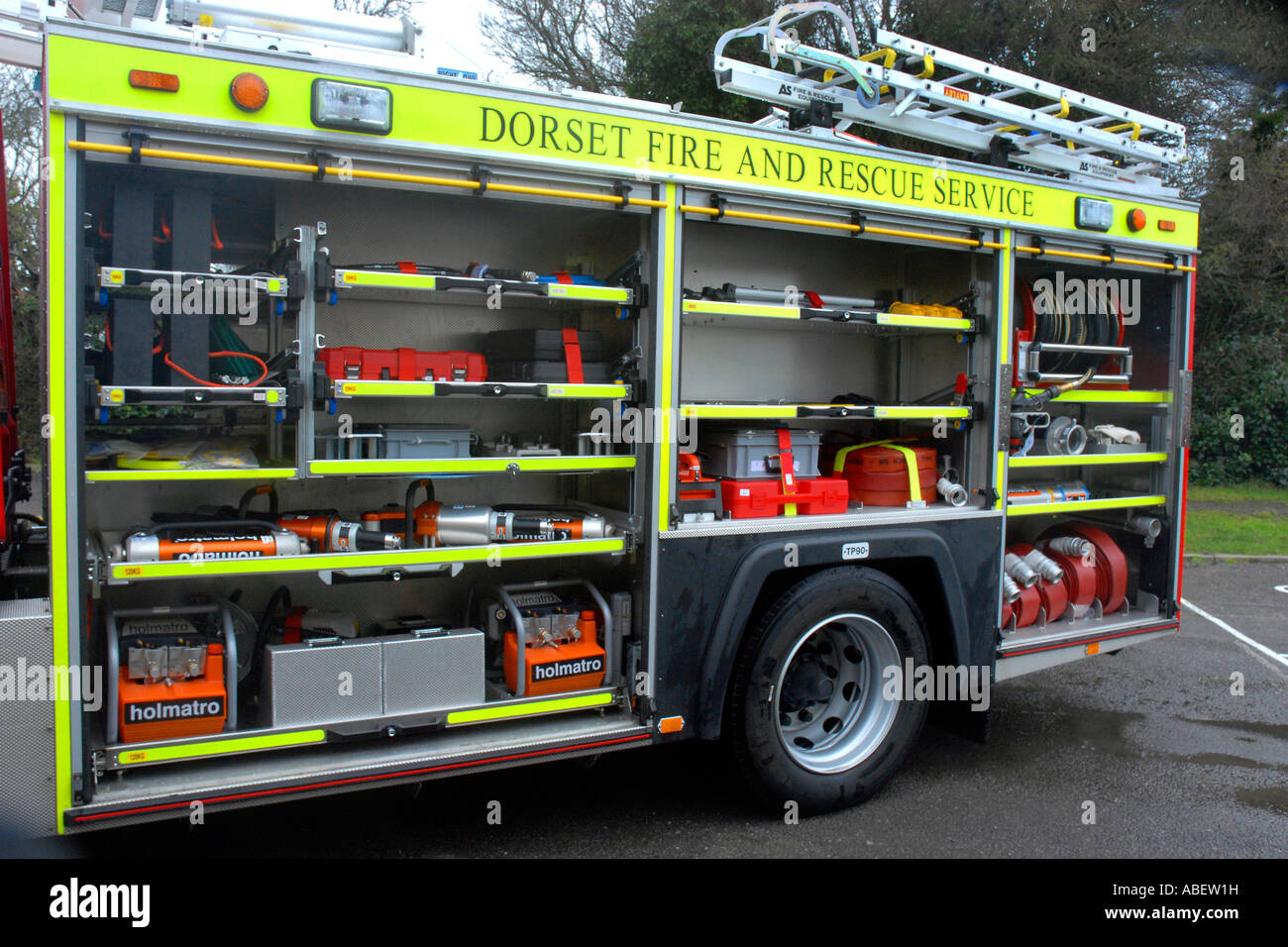 Scania P Series fire engine, Grande-Bretagne, Royaume-Uni Banque D'Images