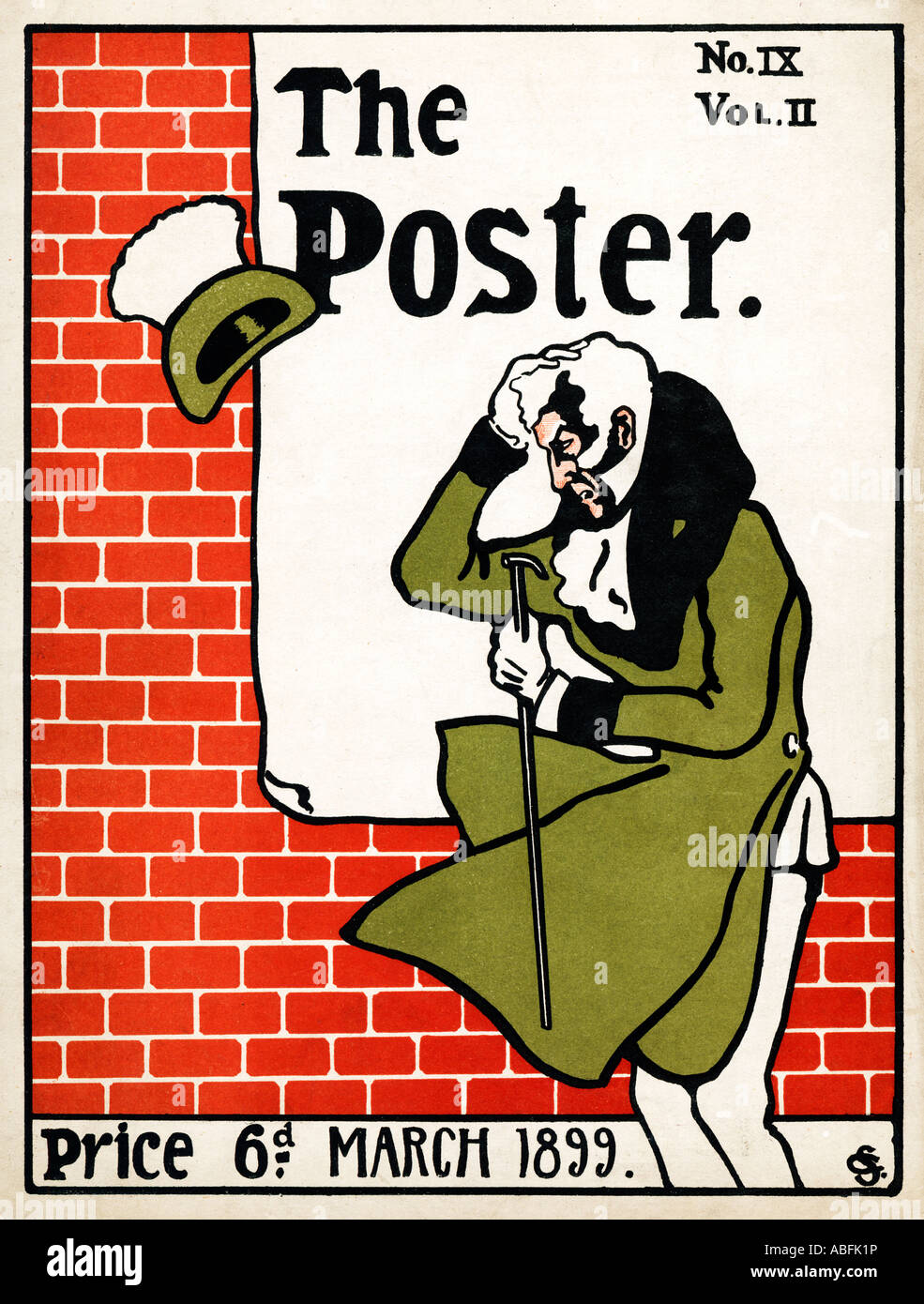 L'affiche Mars 1899 George Scotson Clark Art Nouveau illustré couverture pour le magazine des collectionneurs graphique Banque D'Images