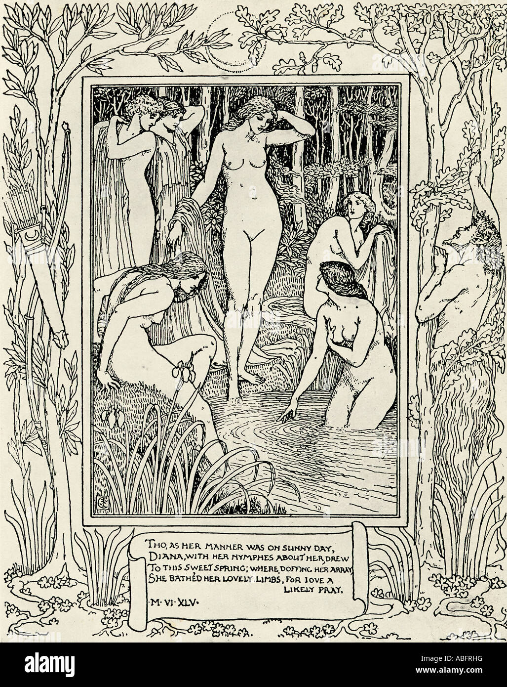 Illustration de la Feyrie Queene par Walter Crane, 1845 -1915. Artiste anglais. Banque D'Images