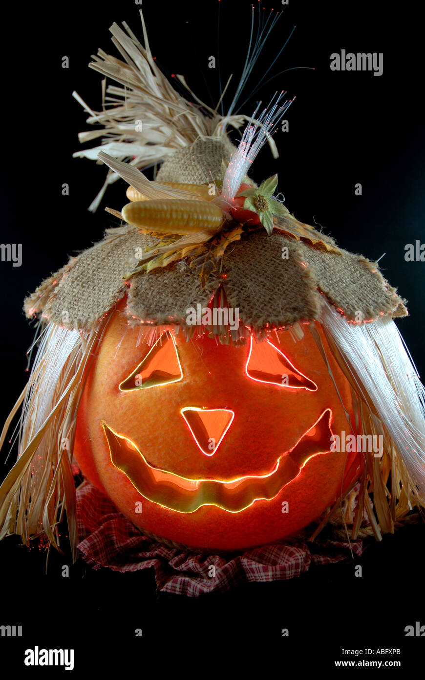 Fibre Optique Jackolantern Citrouille Halloween Photo Stock - Alamy