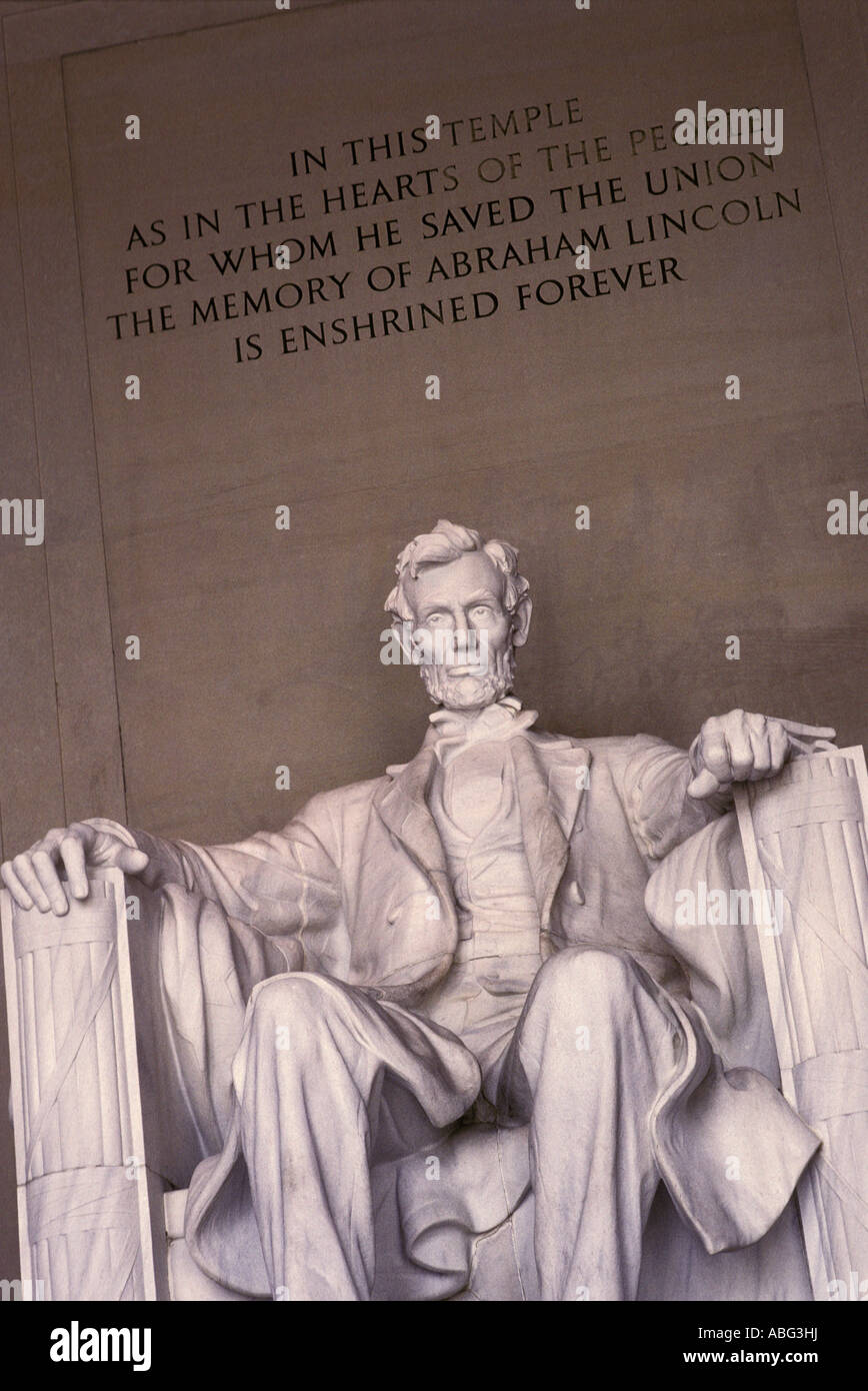 Lincoln Memorial Washington DC USA milieu de l'Atlantique nord-est de l'historique d'statue Banque D'Images