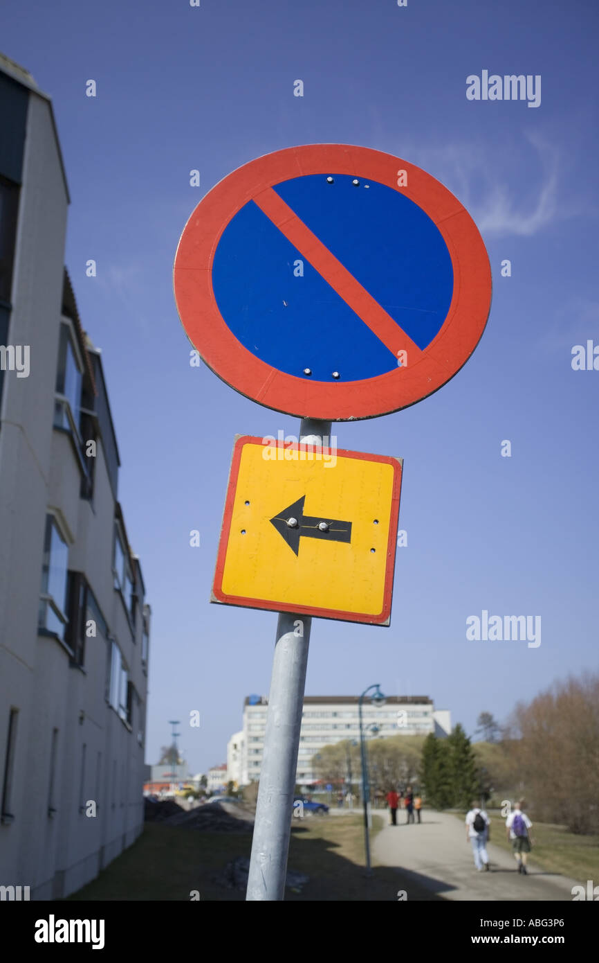 Panneau de circulation stationnement interdit Banque D'Images