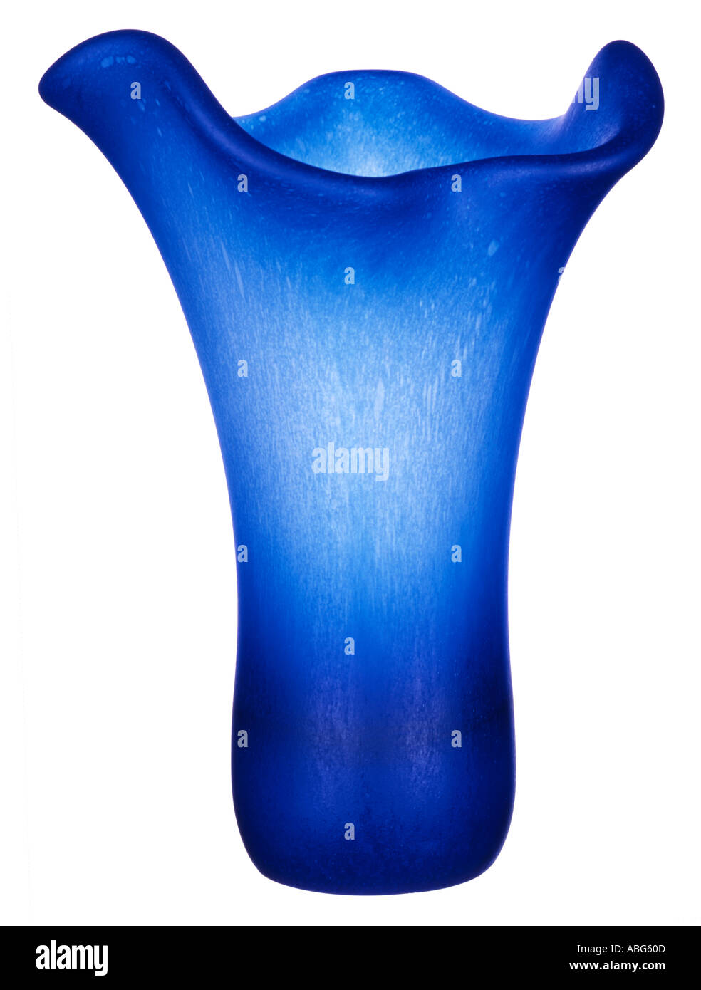 Vase en verre bleu. Banque D'Images