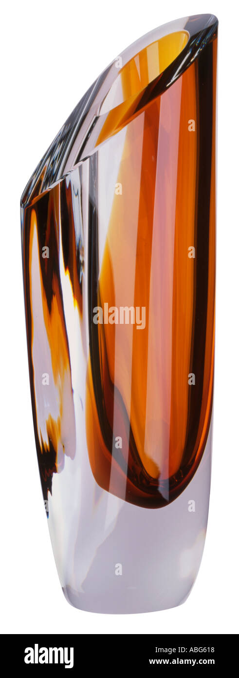 Vase en verre orange Banque D'Images